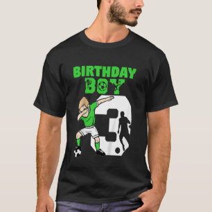 Camiseta Jogador de futebol de 3 anos, aniversário de 3 ano