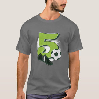 Camiseta Jogador de futebol de 5 Birthda, 5 anos, bonito