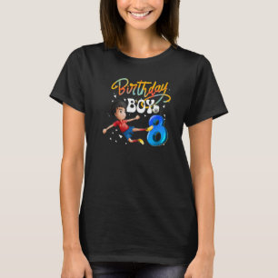 Camiseta Jogador de futebol de 8 anos, dia 8 de aniversário