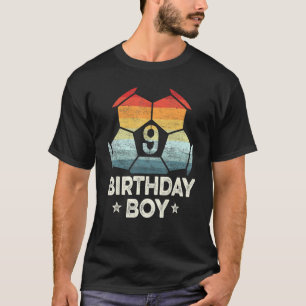 Camiseta Jogador de futebol de 9 anos oferece o 9º Aniversá