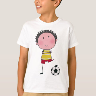 Camiseta Jogador de Futebol de Aquarela, Stick Boy Bonito