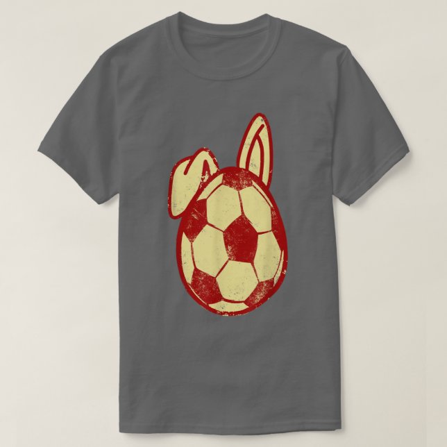 Camiseta Jogador de futebol de coelhinho de caça a ovos, co (Frente do Design)