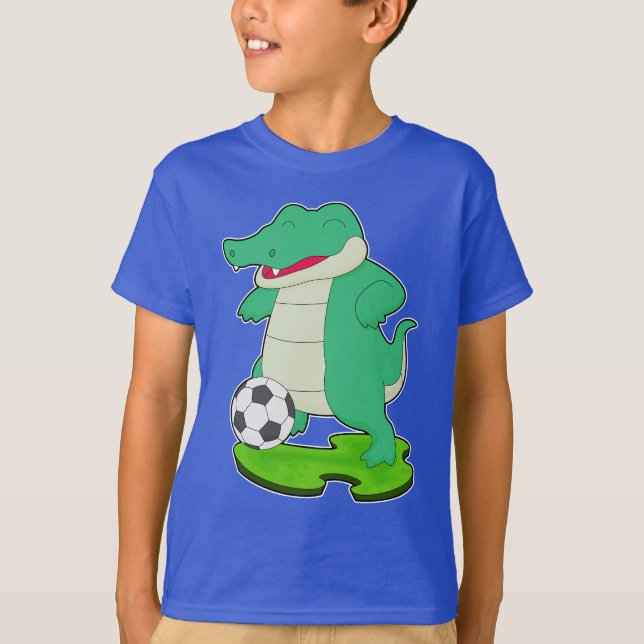 Camiseta Jogador de futebol de crocodilo Futebol (Frente)