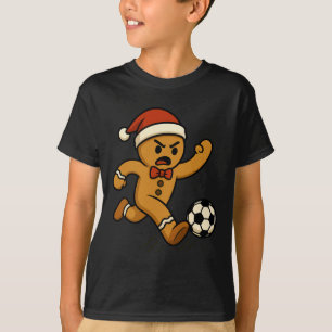 Camiseta Jogador de Futebol de Pão de Mel Natal Divertido M