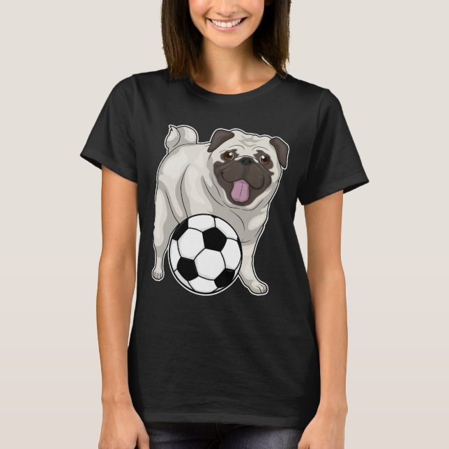 Camiseta Jogador de futebol de Pug (Frente)