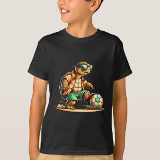 Camiseta Jogador de Futebol de Tartaruga Legal Com Óculos d