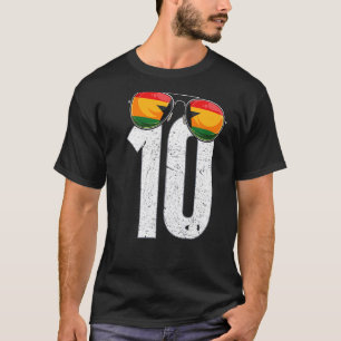 Camiseta Jogador de futebol do Gana Número 10, Bandeira do 