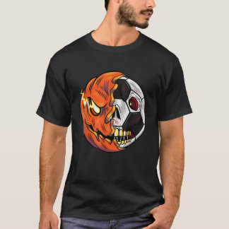 Camiseta Jogador de futebol do Halloween, Pumpkin da bola d