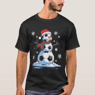 Camiseta Jogador de futebol do Snowman Santa Hábito Natal F
