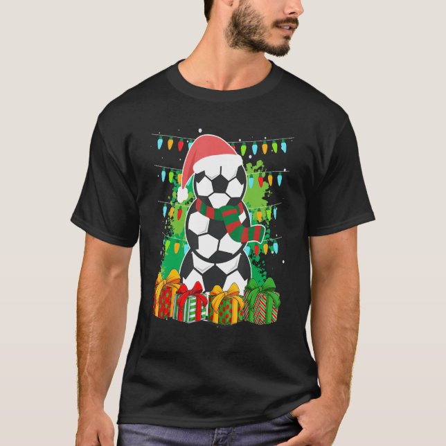 Camiseta Jogador de futebol, fã de futebol, Soccer Snowman (Frente)