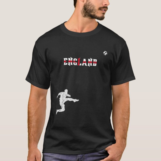 Camiseta Jogador De Futebol Inglês Da Bola De Futebol Ingla (Frente)