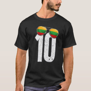 Camiseta Jogador de Futebol Lituânia Número 10 Bandeira Lit
