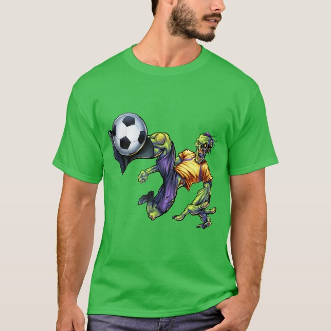 Camiseta Jogador de futebol masculino do Zombie Scary Hallo (Frente)