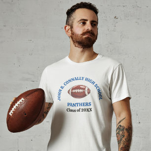 Camiseta Jogador de Futebol Personalizado da Blue High Scho