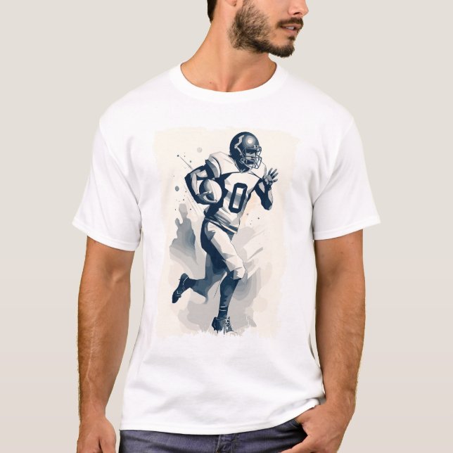 Camiseta ✪ jogador de futebol Retrato ☛ Abstrato da NFL (Frente)