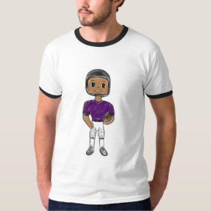 Camiseta jogador de futebol retrô vintage roxo preto simple