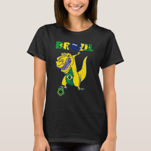Camiseta Jogador De Futebol Rex Dino Bandeira Brasileira Br