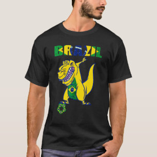 Camiseta Jogador De Futebol Rex Dino Bandeira Brasileira Br