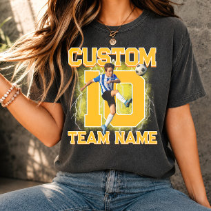 Camiseta Jogador de futebol sênior personalizado, nome e nú