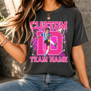 Camiseta Jogador de futebol sênior personalizado, nome e nú