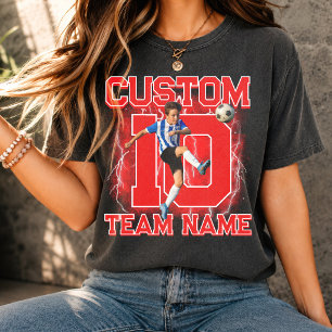 Camiseta Jogador de futebol sênior personalizado, nome e nú