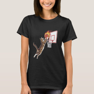 Camiseta Jogador de Gato de Basquete Divertido