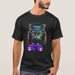 Camiseta Jogador de Gato Persa Jogador de Ganchos Animal Ga