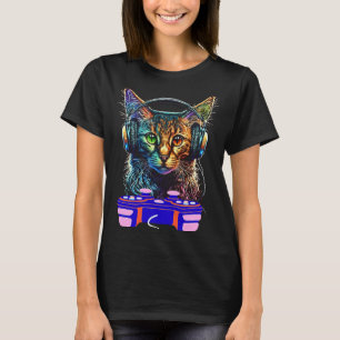 Camiseta Jogador de gatos somali para jogos Jogadores de ví