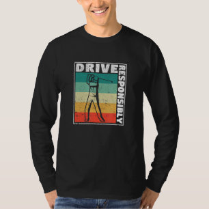 Camiseta Jogador de Golfe Atirando Golfe Humor Drive Respon