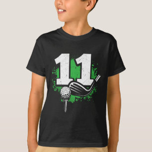 Camiseta Jogador De Golfe De 11 Birthday Boy Golf De 11 Ano