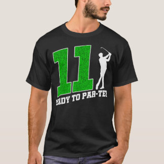 Camiseta Jogador de golfe de aniversário de 11 anos, engraç