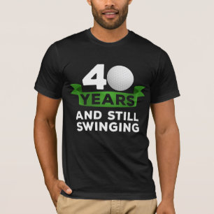 Camiseta Jogador de golfe de aniversário de 40 anos de golf