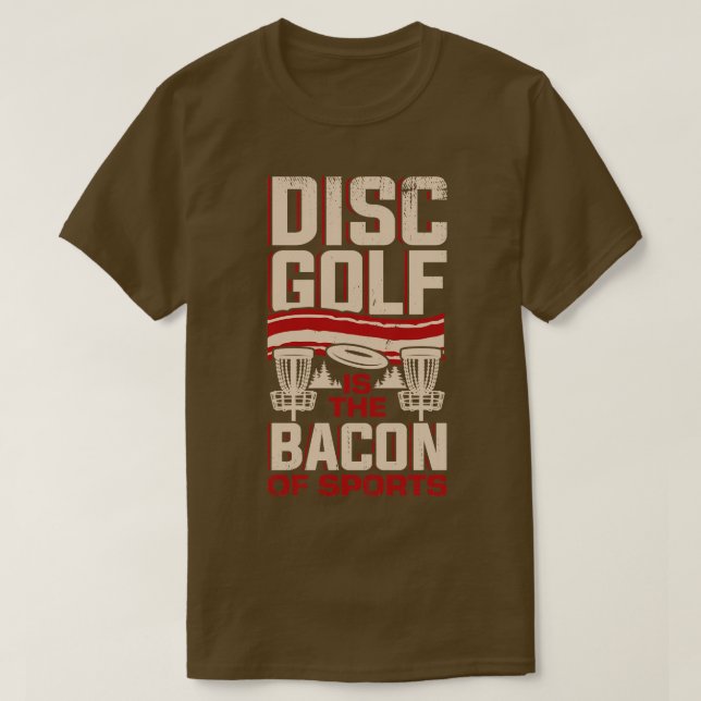 Camiseta Jogador de Golfe de Disco Engraçado, Lover Bacon (Frente do Design)