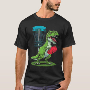 Camiseta Jogador de golfe de disco T-rex dinossauro engraça
