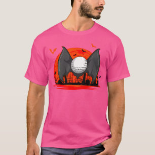 Camiseta Jogador de Golfe de Halloween Bat Golfer Esporte T
