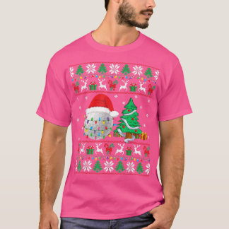 Camiseta Jogador de Golfe do Sueco de Natal Feio Luz Xmas
