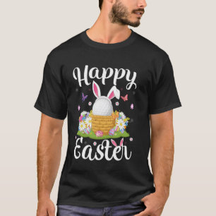 Camiseta Jogador de Golfe Feliz Caça ao Ovo de Páscoa Orelh