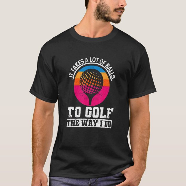 Camiseta Jogador De Golfe Leva Muitas Bolas Para Golfe (Frente)