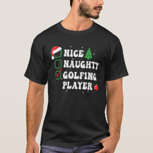 Camiseta Jogador de Golfe Malvado Lista de Natal Chapéu Div