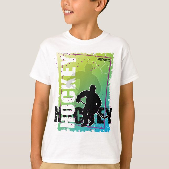 Camiseta Jogador de Hockey com abstrato (Frente)