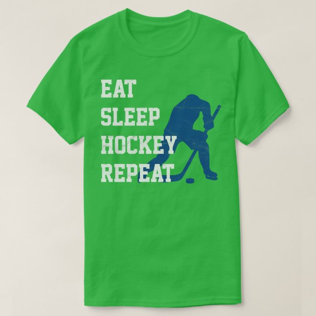 Camiseta Jogador de Hockey Repetitivo com Sono (Frente do Design)