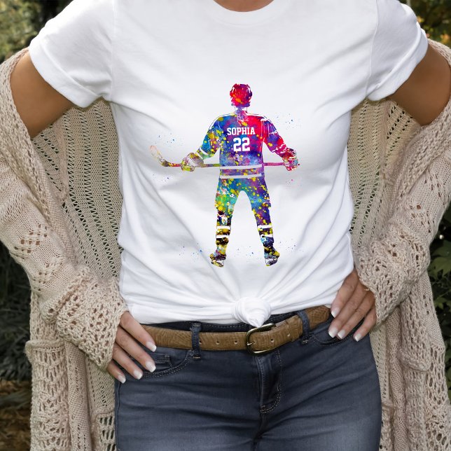 Camiseta Jogador de Hóquei Colorido (Criador carregado)