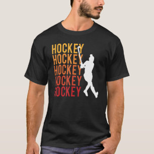 Camiseta Jogador de hóquei com contagem de hóquei em campo