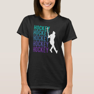 Camiseta Jogador de hóquei com contagem de hóquei em campo