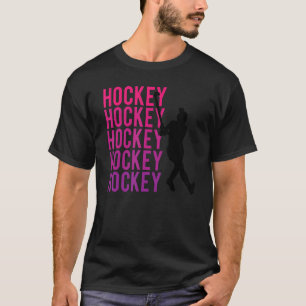 Camiseta Jogador de hóquei com contagem de hóquei em campo