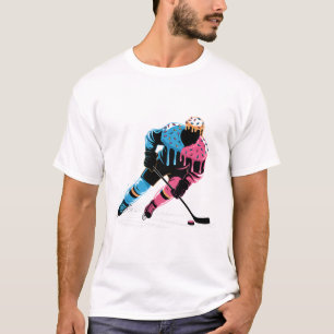 Camiseta Jogador de Hóquei de Sorvete Gotejamento Meninos M