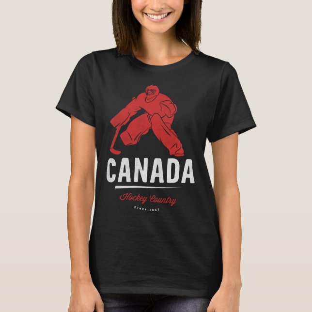 Camiseta Jogador De Hóquei Do Canadá Eh Equipe Mapeia Leaf  (Frente)