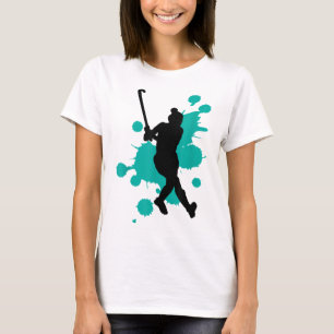 Camiseta Jogador de hóquei em campo Design de respingo de c