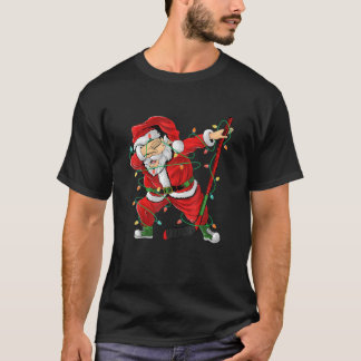 Camiseta Jogador de Hóquei em Gelo Dabbing Santa Claus Chri