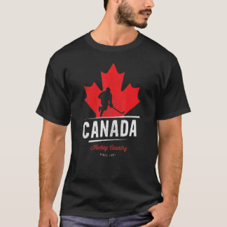 Camiseta Jogador de Hóquei em Gelo Folha do Canadá, Vintag